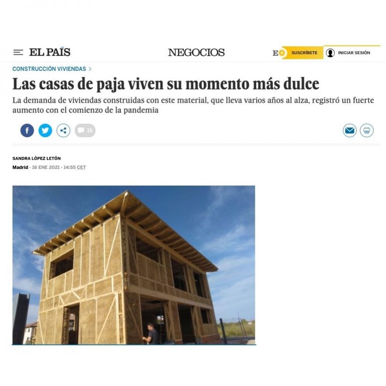 Artículo “Las casas de paja viven su momento más dulce” en El País
